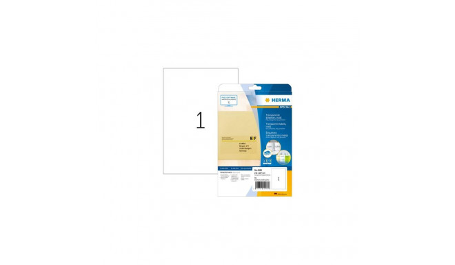 HERMA A4 self-adhesive label Rectangle Permanent Transparent 10 pc(s)