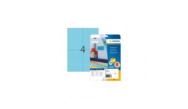 HERMA 4563 self-adhesive label Rectangle Blue 80 pc(s)