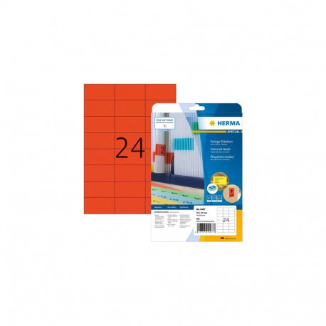 HERMA Coloured Labels A4 70x37 mm red paper matt 480 pcs.