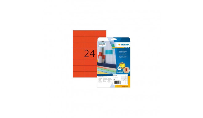 HERMA Coloured Labels A4 70x37 mm red paper matt 480 pcs.
