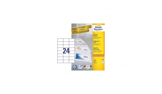 Avery 3474 self-adhesive label Rectangle Permanent White 2400 pc(s)