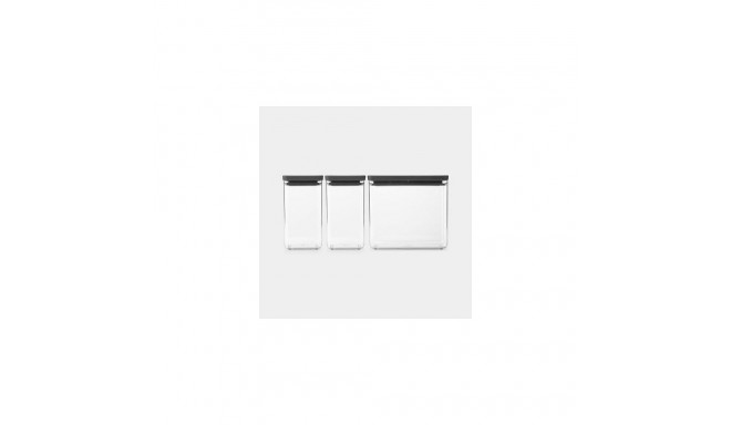 Brabantia Tasty+ Rectangular Canister 6.7 L Grey, Transparent 3 pc(s)