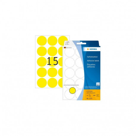 HERMA Multi-purpose labels/colour dots Ø 32 mm round yellow paper matt hand inscription 480 pcs.
