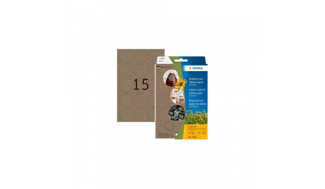 HERMA 2076 self-adhesive label Round Permanent Brown 360 pc(s)