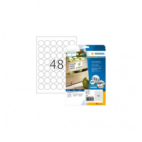 HERMA Labels A4 Ø 30 mm round white extra strong adhesion paper matt 1200 pcs.