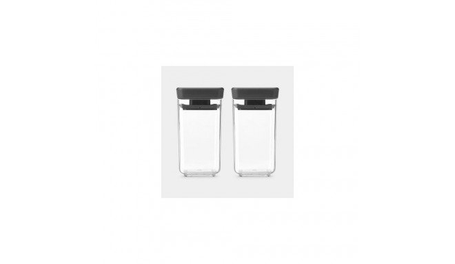 Brabantia Tasty+ Rectangular Canister 0.15 L Grey, Transparent 2 pc(s)