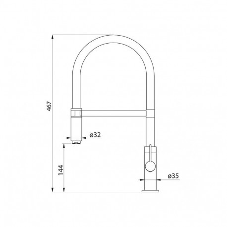 Faucet with pull-out hose Aquasanita Colos 2003-001