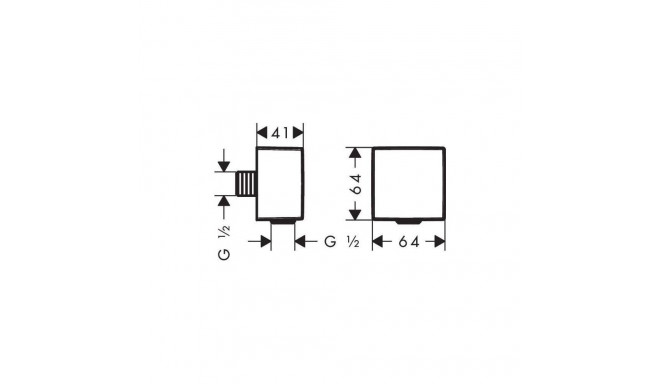 Connection for concealed shower Hansgrohe FixFit Square 26455670