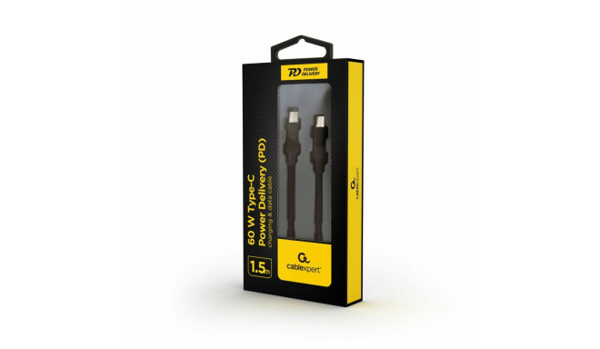 USB-C-kaabel GEMBIRD CC-USB2-CMCM60-1.5M Must 1,5 m