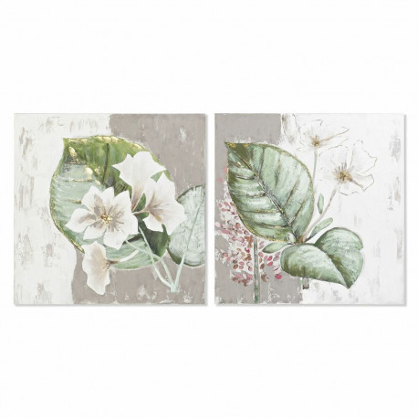 Maal DKD Home Decor Troopiline Taime leht (80 x 3,5 x 80 cm) (2 Ühikut)