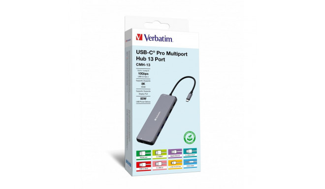 Verbatim CMH-13 USB Type-C 10000 Mbit/s hõbedane