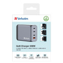 Verbatim GNC-200 GaN laadija 200W 2 x USB-C PD 100W / 1 x USB-C PD 65W / 1 x USB QC 3.0 (EU/UK/US)