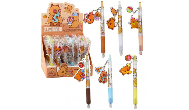 Długopis Żelowy Kapibara Brelok Niebieski Tusz 14,5cm Mix