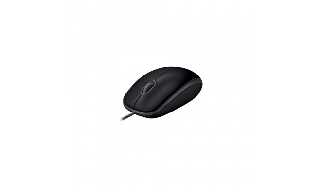 Logitech B110 Silent Wired Mouse, USB-A, 1000 DPI, Black