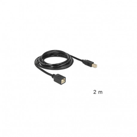 DeLOCK USB2.0-B - USB2.0-B, 2m USB cable USB B Black