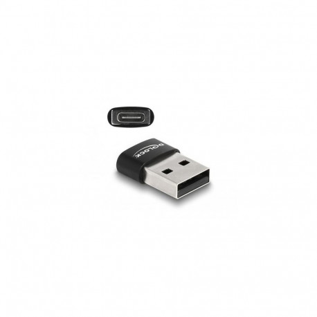 DeLOCK USB 2.0 Adapter USB Type-A male to USB Type-C female black
