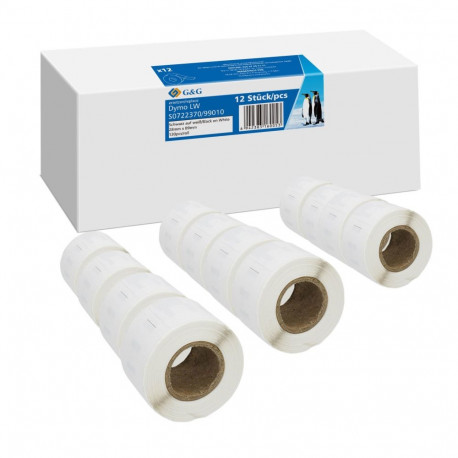 12x G&G Etiketten 28mm x 89mm sw komp. m. Dymo 99010/ s0722370