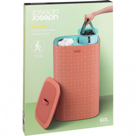 Joseph Joseph Tota Pop 60L pesukorv korall