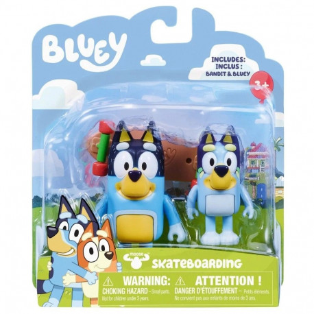 Bluey Figures 2pack Skateboarding