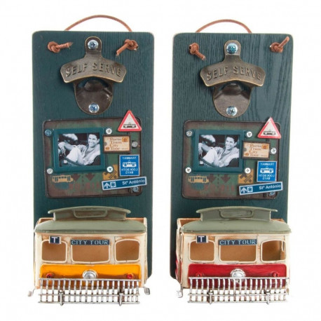 Pudleiavaja DKD Home Decor Self Serve Puit Metall (2 pcs) (26 x 12 x 9 cm)