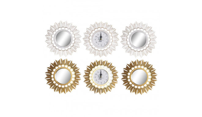 Wall Clock DKD Home Decor Mirror PP (25 x 2,5 x 25 cm) (2 Units)