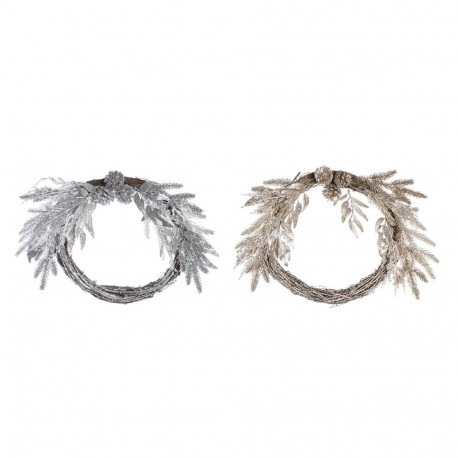 Advent wreathe DKD Home Decor Metal Polyester (50 x 6 x 40 cm) (2 Units)