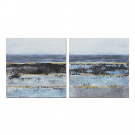 Kangas DKD Home Decor Abstraktne Kaasaegne (80 x 3 x 80 cm) (2 Ühikut)