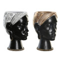 Dekoratiivkuju DKD Home Decor Hõbedane Kuldne Pruun Vaik Koloniaalne Aafriklanna (19,5 x 11 x 39,5 c