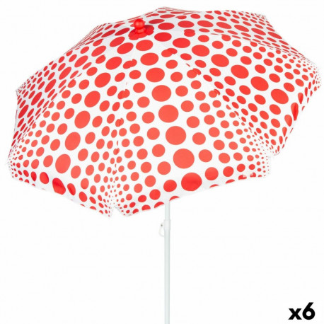 Beach parasol Aktive Red 200 x 205 x 200 cm (6 Units)