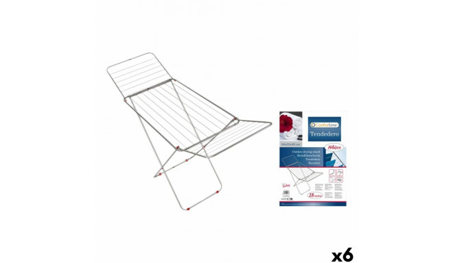 Folding clothes line 18 m Confortime Hibisco Silver Metal 180 x 55 x 109 cm (6 Units)