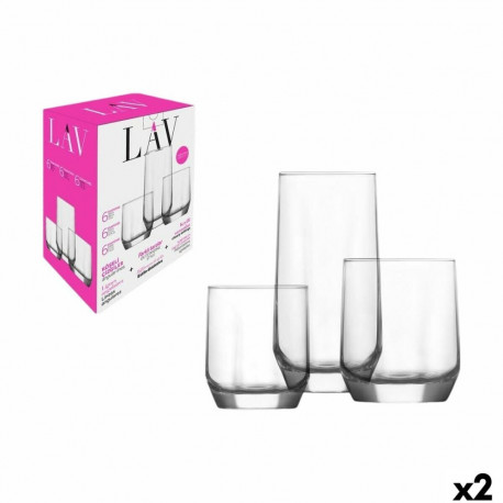 Klaaside komplekt LAV Diamond 310 ml 385 ml 215 ml 18 Tükid, osad (2 Ühikut)