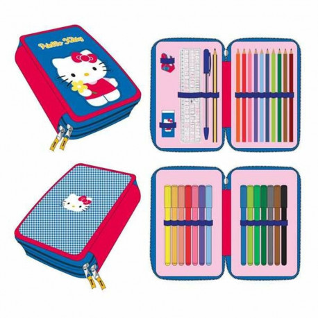 Pencil Case Hello Kitty Blue 12,5 x 19,5 x 4,5 cm