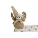 Christmas bauble DKD Home Decor White Pink Reindeer 12 x 20 x 40 cm (2 Units)