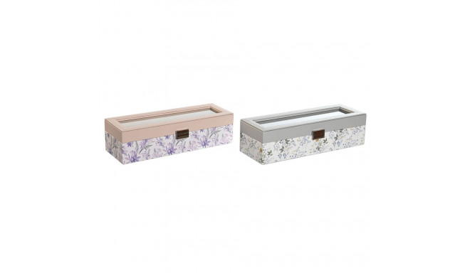 Box for watches DKD Home Decor White Grey Lilac Light Pink Crystal 33 x 11 x 9 cm (2 Units)