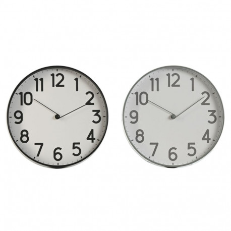 Wall Clock Home ESPRIT Black Grey PVC 30 x 4 x 30 cm (2 Units)