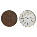 Wall Clock Home ESPRIT White Brown Golden PVC 45 x 4 x 45 cm (2 Units)