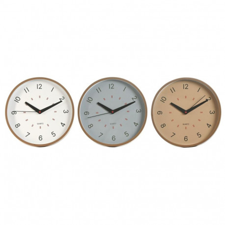 Wall Clock Home ESPRIT White Beige Grey PVC 30 x 4 x 30 cm (3 Units)
