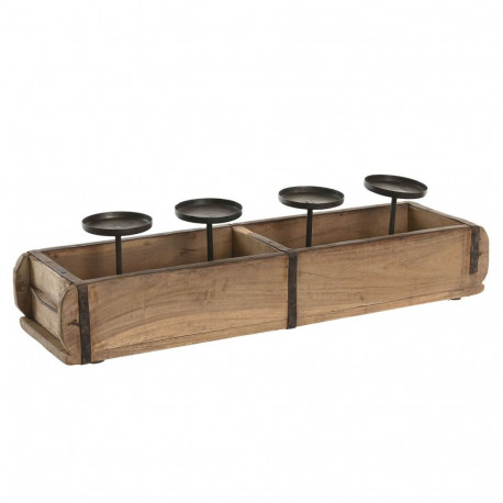 Svijećnjak Home ESPRIT Naturaalne Raud Tiikpuu 60 x 15 x 14 cm