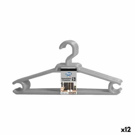 Set of Clothes Hangers Dem Colores Plastic 42 x 20 cm 5 Pieces (12 Units)