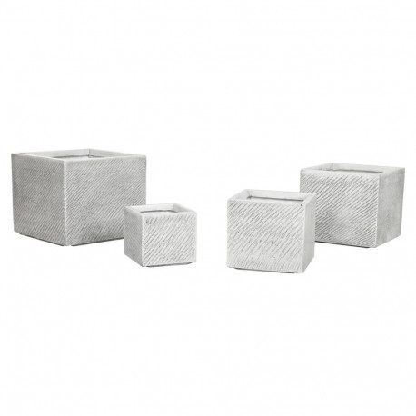 Lillepott Home ESPRIT Hall Magneesium 37 x 37 x 31,5 cm (4 Ühikut)