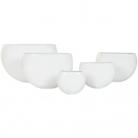Lillepott Home ESPRIT Valge Alumiinium 54 x 24 x 36 cm 54 x 25 x 36 cm (5 Ühikut)