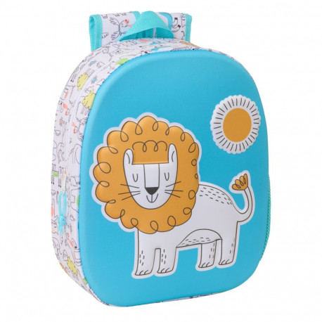 Child bag Safta Blue White 27 x 33 x 10 cm 3D