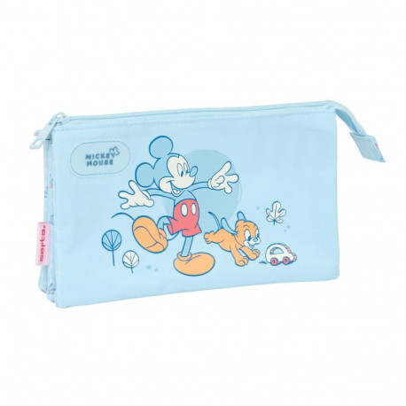 Kolme tõmblukuga pliiatsikarp Mickey Mouse Clubhouse Baby Helesinine 22 x 12 x 3 cm