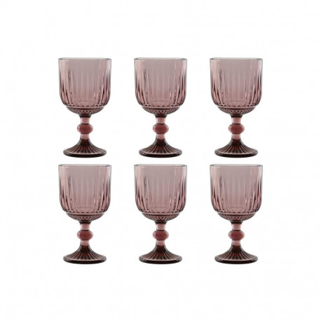 Set of cups Home ESPRIT Pink Crystal 380 ml (6 Units)