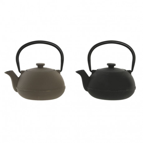 Teapot Home ESPRIT Black Beige Stainless steel Iron 300 ml (2 Units)