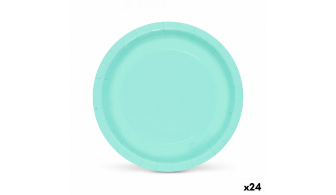 Plate set Algon Aquamarine 20 cm 10 Pieces (24 Units)