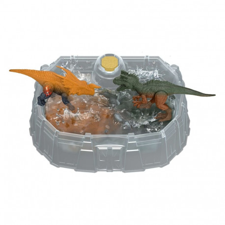 Jurassic World Dino Reveal 2 Dinosaur Toys in Battle Arena, Warm Water Changes Decoration