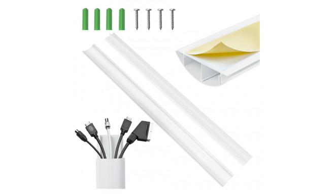 Aluminiowa listwa maskująca do kabli Maclean, 62x20x750mm, biała, MC-814 W