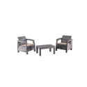 FURNIT SET OUT BROW/MOC ARMCHAIR/TABLE