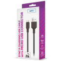 Setty kaabel USB - microUSB 1A 1m, must